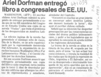 Ariel Dorfman entregó libro a congresales de EE.UU.