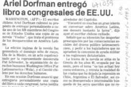 Ariel Dorfman entregó libro a congresales de EE.UU.