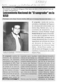 Lanzamiento Nacional de "El sangrador" en la UJSO.