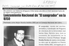 Lanzamiento Nacional de "El sangrador" en la UJSO.