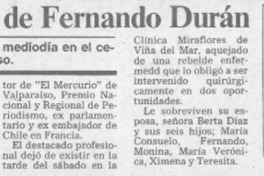Funerales de Fernando Durán