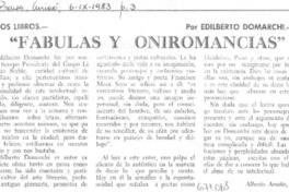 Fábulas y oniromancias