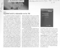 Equidad social y educación en los '90.