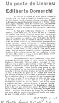 Un poeta de Linares: Edilberto Domarchi