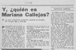 Y, ¿quién es Mariana Callejas? : [entrevista]