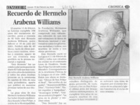 Recuerdo de Hermelo Arabena Williams.