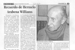Recuerdo de Hermelo Arabena Williams.