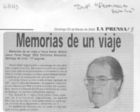Memorias de un viaje.