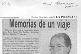 Memorias de un viaje.