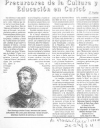 Precursores de la cultura y educación en Curicó.