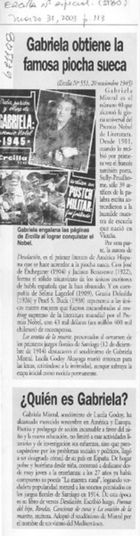 Gabriela obtiene la famosa piocha sueca.