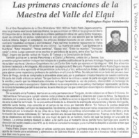 Las primeras creaciones de la maestra del Valle del Elqui