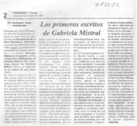 Los primeros de Gabriela Mistral
