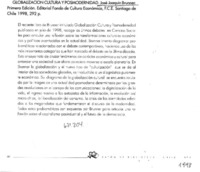 Globalización cultura y posmodernidad.