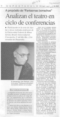 Analizan el teatro en ciclo de conferencias.