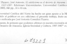 Catolicismo en el desierto de Atacama