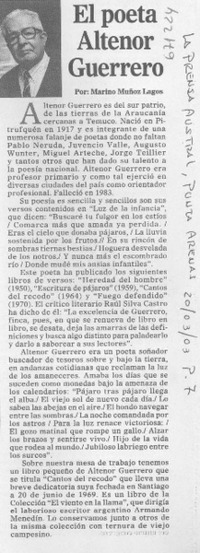 El poeta Altenor Guerrero