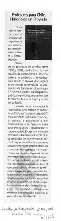 Profesores para Chile, historia de un proyecto.