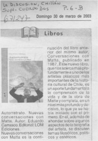 Autorretrato, nuevas conversaciones con Matta.