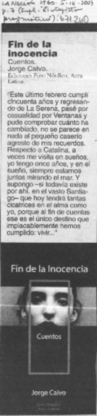 Fin de la inocencia.