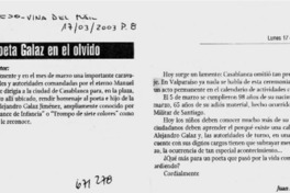 Poeta Galaz en el olvido