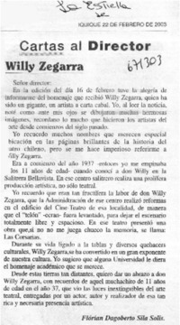Cartas al director Willy Zegarra
