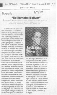 Se llamaba Bolívar"