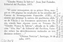 "Ustedes nunca lo sabrán".