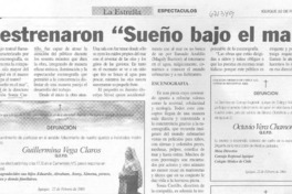 Reestrenaron "Sueño bajo el mar".