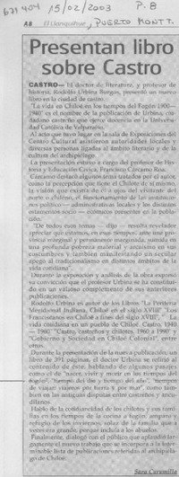 Presentan libro sobre Castro