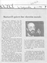 Martorell quiere dar "lección moral".