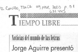 Jorge Aguirre presentó novela "Días aciagos".