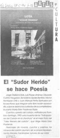 El "Sudor herido" se hace poesía.