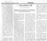 "Sólo palabras" (II)