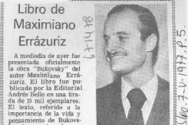 Libro de Maximiano Errázuriz.