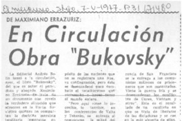 En circulación obra "Bukovsky".