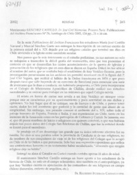 Fr. José Ciré memorias, primera parte