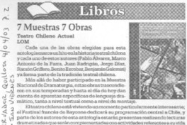 7 muestras, 7 obras.