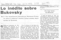 Lo inédito sobre Bukovsky.