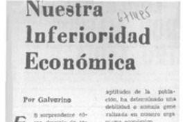 Nuestra inferioridad económica