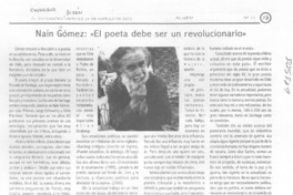 Naín Nómez, "el poeta debe ser un revolucionario".