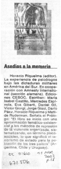 Asedios a la memoria.