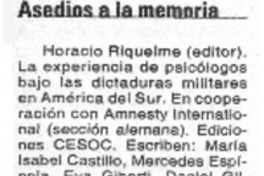 Asedios a la memoria.