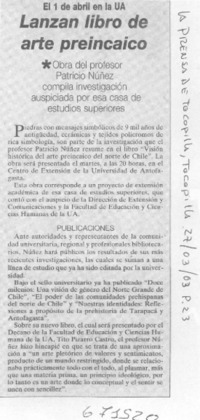 Lanzan libro de arte preincaico.