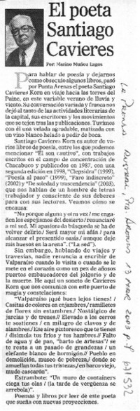 El poeta Santiago Cavieres