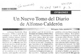 Un nuevo tomo del diario de Alfonso Calderón