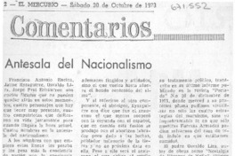 Antesala del nacionalismo