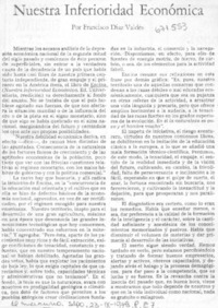 Nuestra inferioridad económica