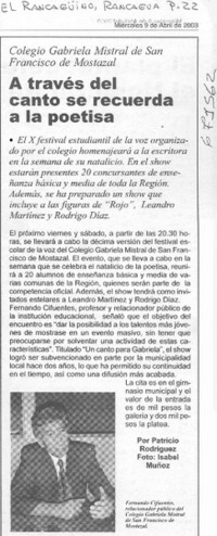 A través del canto se recuerda a la poetisa