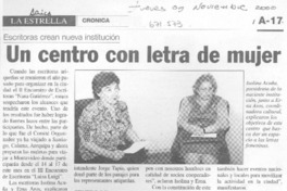 Un Centro con letra de mujer.